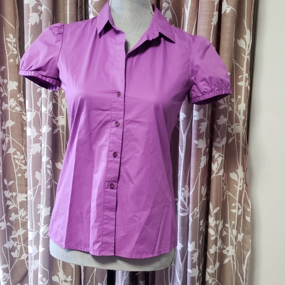 Theory purple blouse sz p